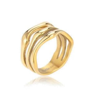 Wavy Ring Gylt Stál