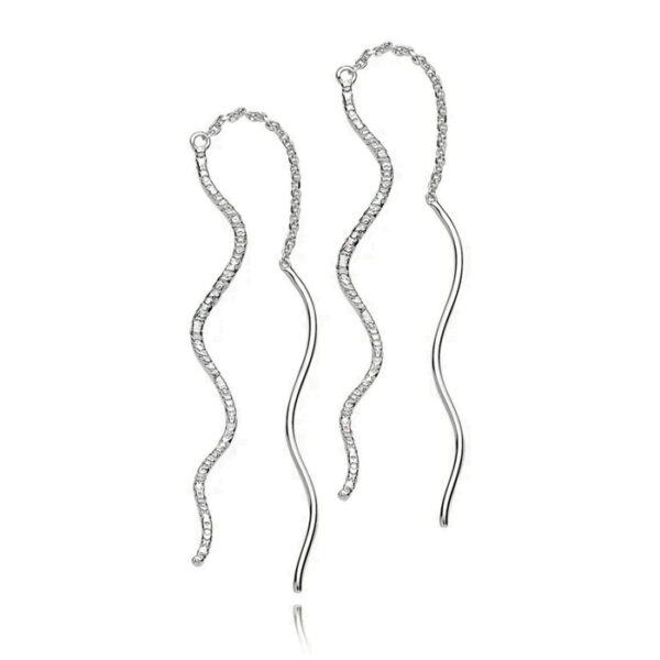 Wavy Long Oyraringar Silvur