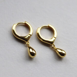 Shiny Drop Hoops Oyraringar Gylt Silvur