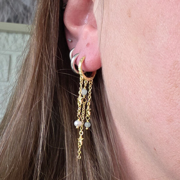 Stella Hoops Blue Oyraringar Gylt Silvur - Image 2