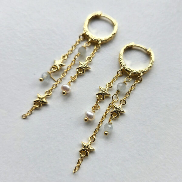Stella Hoops Blue Oyraringar Gylt Silvur - Image 3