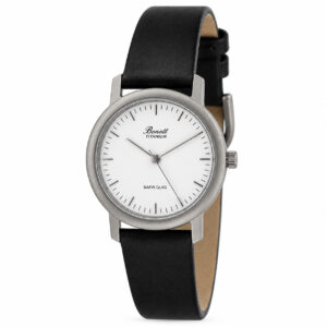 Damu Ur 402H Titanium White við Svartari Leðurreim