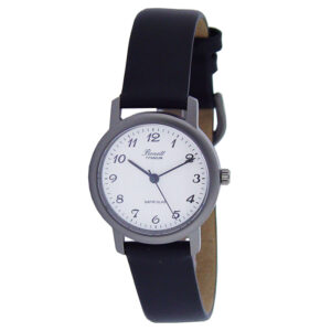 Damu Ur 402HT Titanium White við Svartari Leðurreim