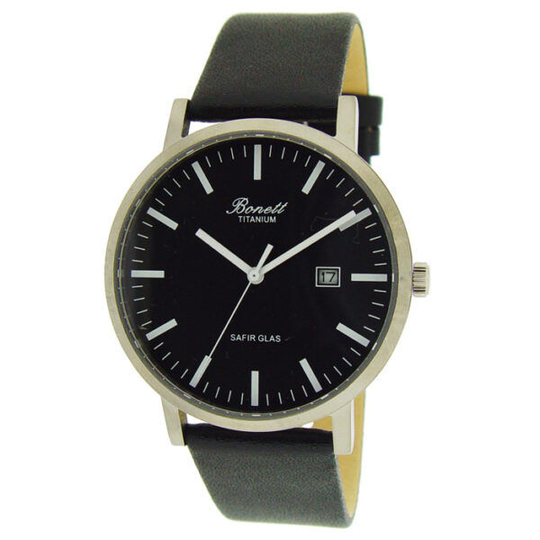 Harra Ur 1492TS Titanium Black við Svartari Leðurreim - Image 2