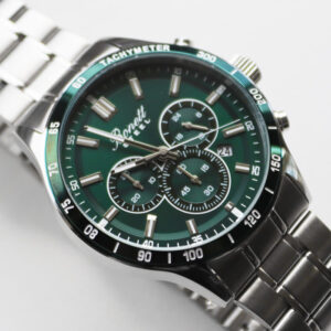 Harra Ur 1518G Stál Chronograph Green við Leinkjureim
