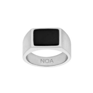 Black Agate Ringur Stál