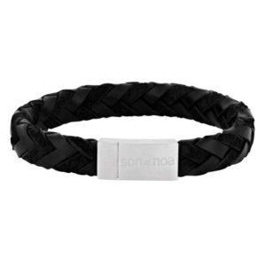 Flættað Leðurarmband Black