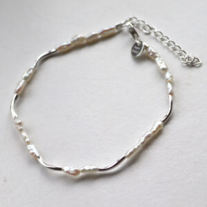 Alura White Armband Silvur