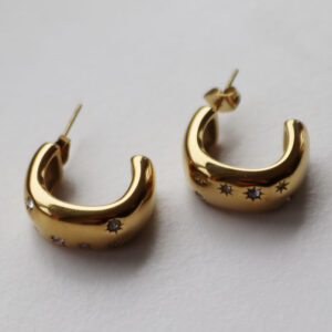 Glow Audry Hoops Oyraringar Gylt Stál