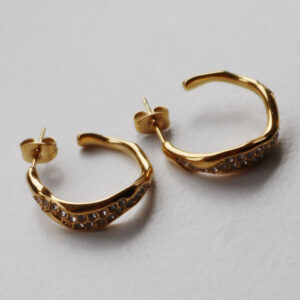 Glow Ella Hoops Oyraringar Gylt Stál