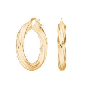 TORN52 Riflaðir Hoops Oyraringar Gylt Silvur