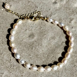 Mana Perluarmband Gylt Stál