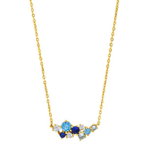 Nadinenor Hálsketa Blue Gylt Silvur