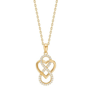 Riveranor Heart-Infinity Hálsketa Gylt Silvur