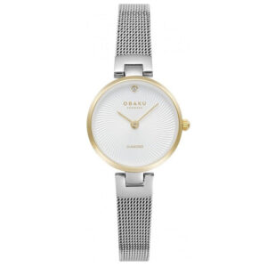 Diamant Petite Steel Ur við Mesh Reim