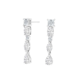 Mettenor Oyraringar Silvur við Klárum Steinum