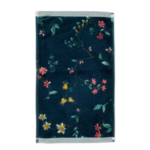 Les Fleurs Gestahandklæði Dark Blue 30 x 50 cm