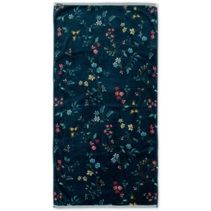 Les Fleurs Baðihandklæði Dark Blue 70 x 140 cm