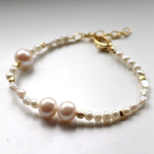 Line Pearl Armband Gylt SIlvur