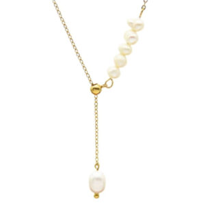 Slide Pearl Hálsketa Gylt Stál