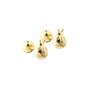 Eila Ladybug Ball Piercing Gylt Silvur