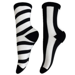 By Stær Sokkar Asymetrisk Svart / Hvítt