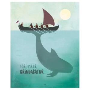 Plakat Føroyskur Grindabátur 40x50cm