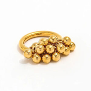 Muun Bead Cluster Ringur Gylt Stál