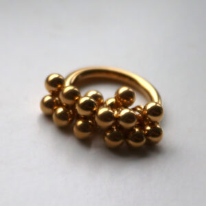 Bead Cluster Ringur Gylt Stál