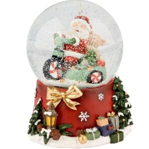 Santa on Bike Kavakúla við LED-ljós og 6H timara